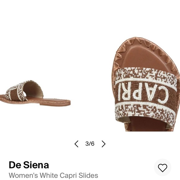 NWT DE SIENA CAPRI Designer Luxury Leather Glass Bead pool flats slides sandals - Picture 3 of 15